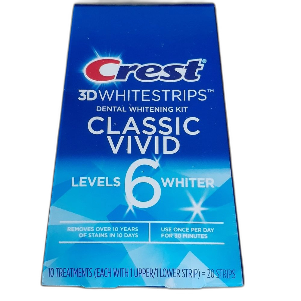 New Crest 3D Whitestrips CLASSIC VIVID tooth teeth whitening 6 levels 20 STRIPS